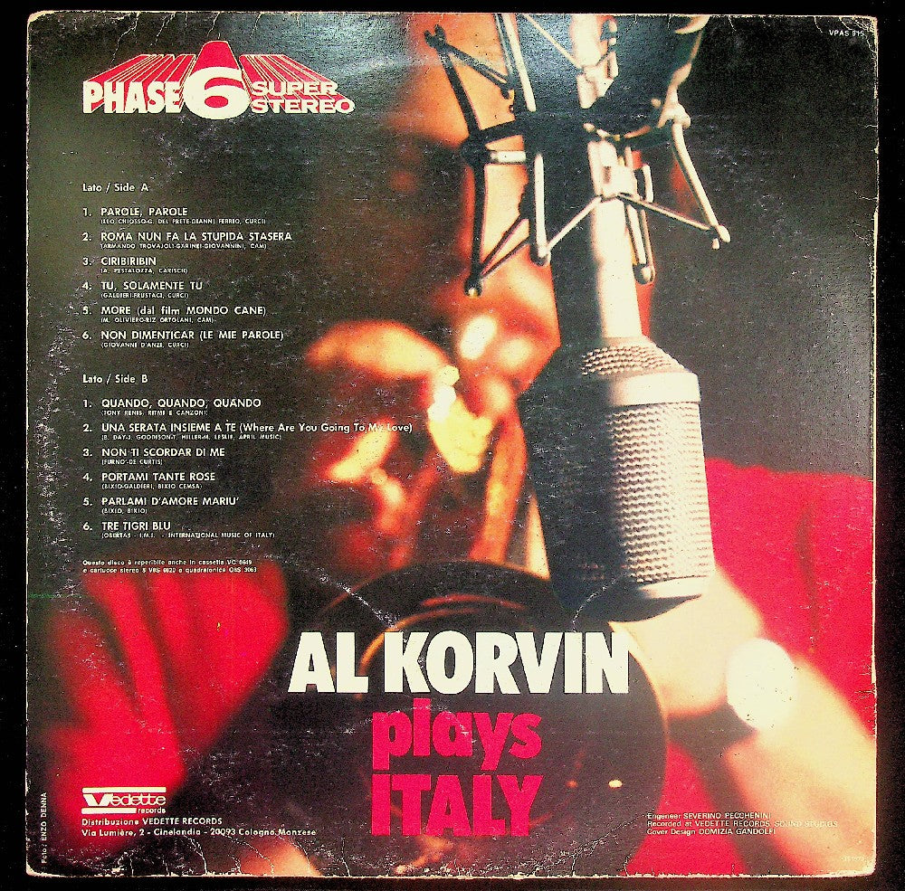 EBOND Al Korvin - Plays Italy Vinile V037082