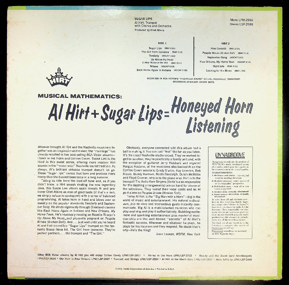 EBOND Al (He's The King) Hirt - Sugar Lips Vinile V037086