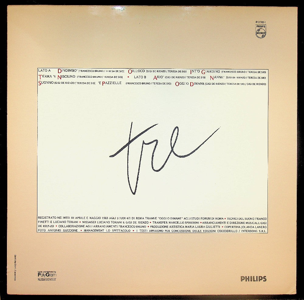 EBOND Teresa De Sio - Tre Vinile V037111