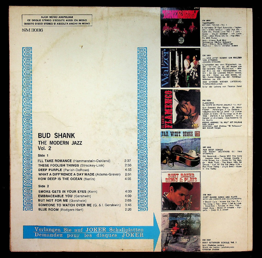 EBOND Bud Shank - The Modern Jazz Vol. 2 Vinile V039056