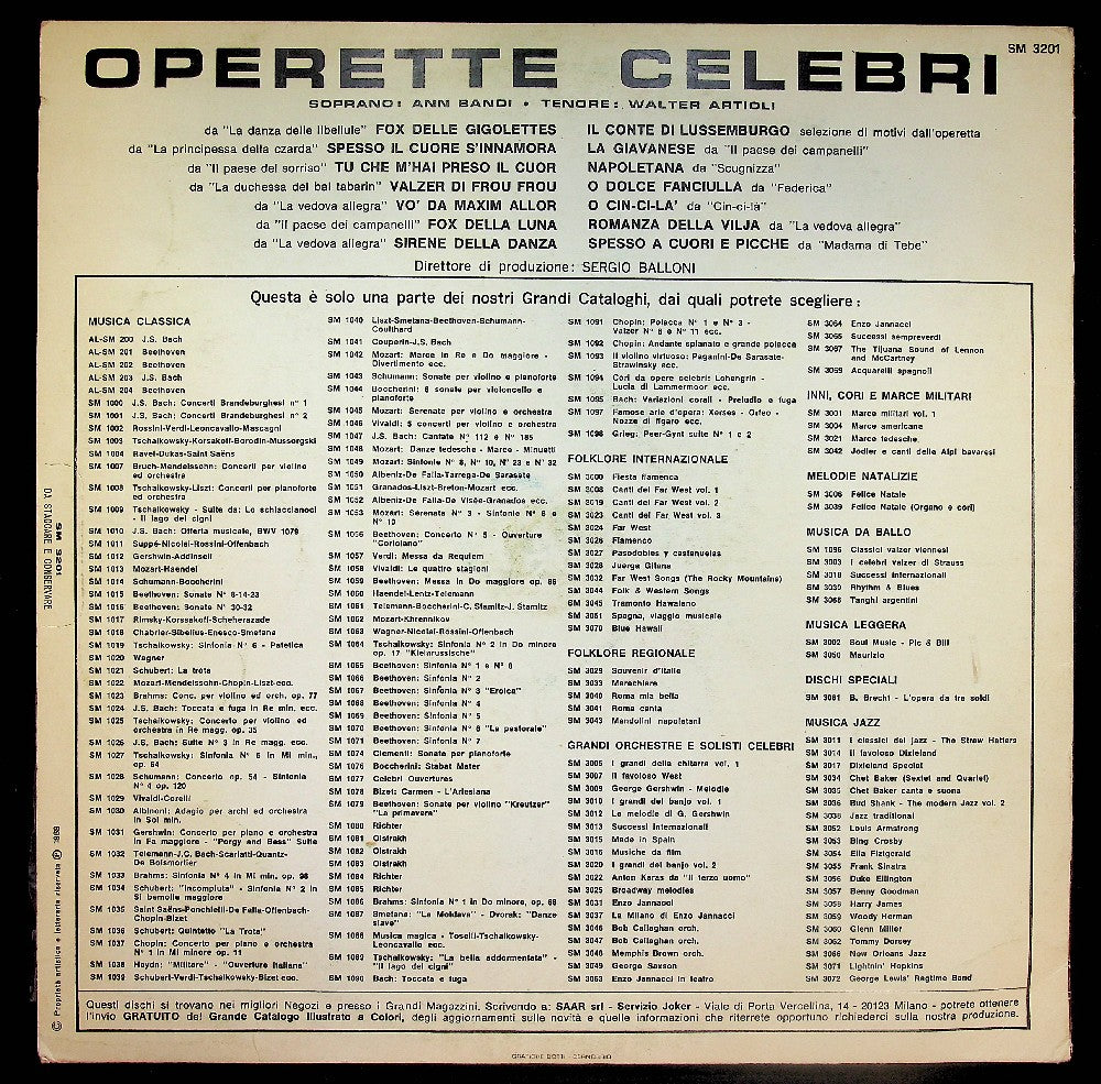 EBOND Various - Operette Celebri Vinile V039088