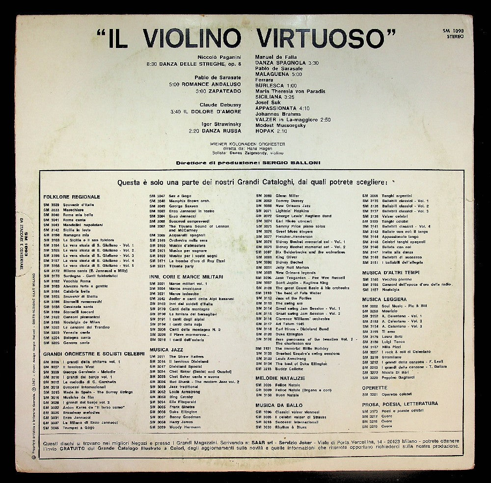 EBOND Wiener Kolonaden Orchester - Il Violino Virtuoso Vinile V039090
