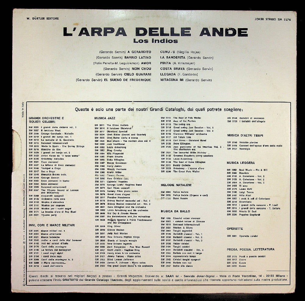 EBOND Los Indios - L'Arpa Delle Ande Vinile V039105