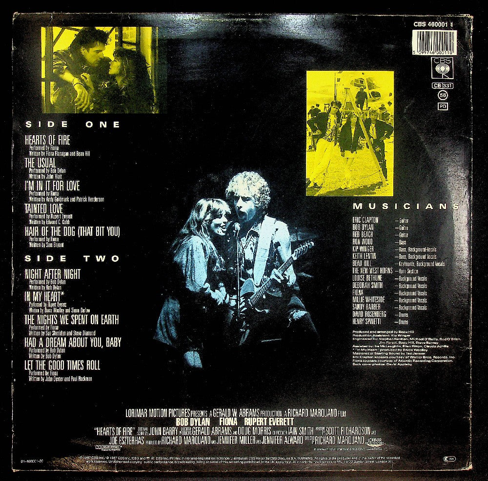 EBOND Fiona, Bob Dylan, Rupert Everett - Hearts Of Fire Vinile V039147