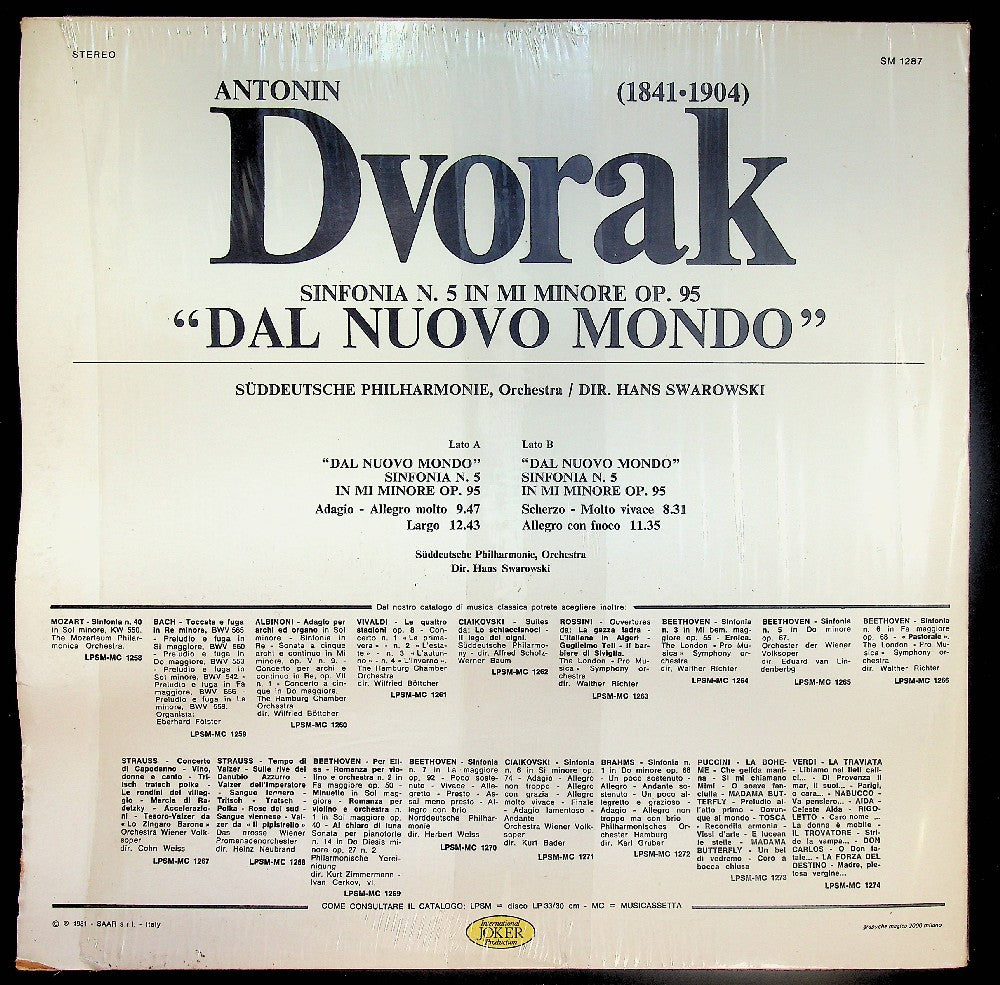EBOND Antonin Dvořak - Sinfonia N. 5 In Mi Minore Op. 95 ''Dal Nuovo Mondo'' Vinile V041026