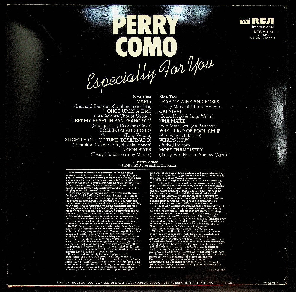 EBOND Perry Como - Especially For You Vinile V041039