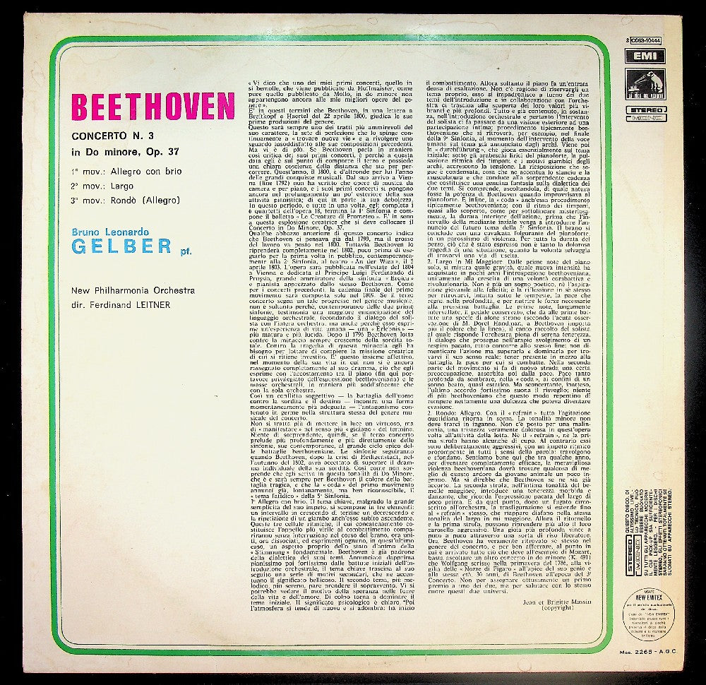 EBOND Bruno Leonardo Gelber - Beethoven - Concerto No.3 in Do Minore Vinile V042116