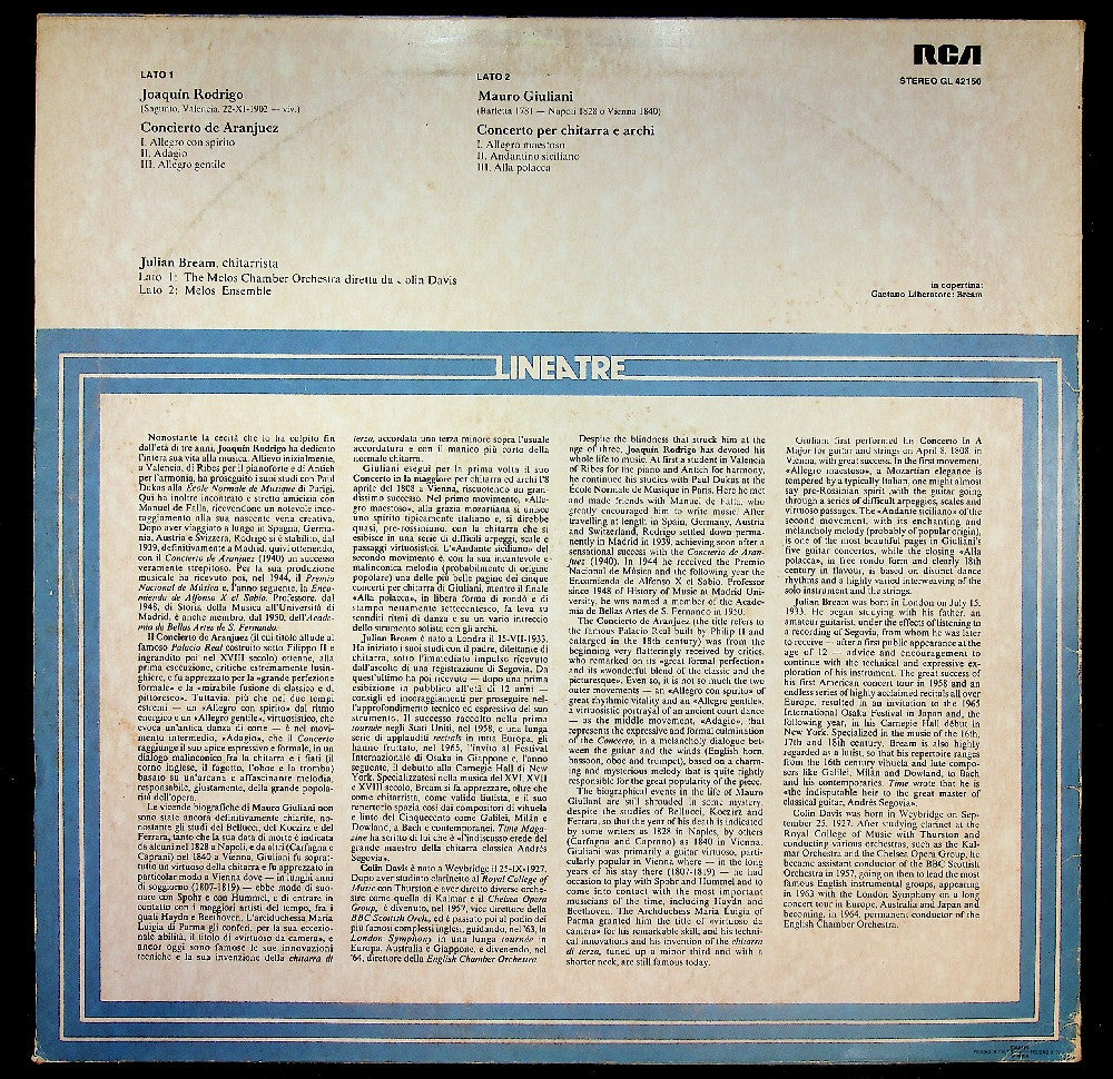 EBOND Rodrigo - Concierto De Aranjuez / Concerto Per Chitarra E Archi Vinile V042127