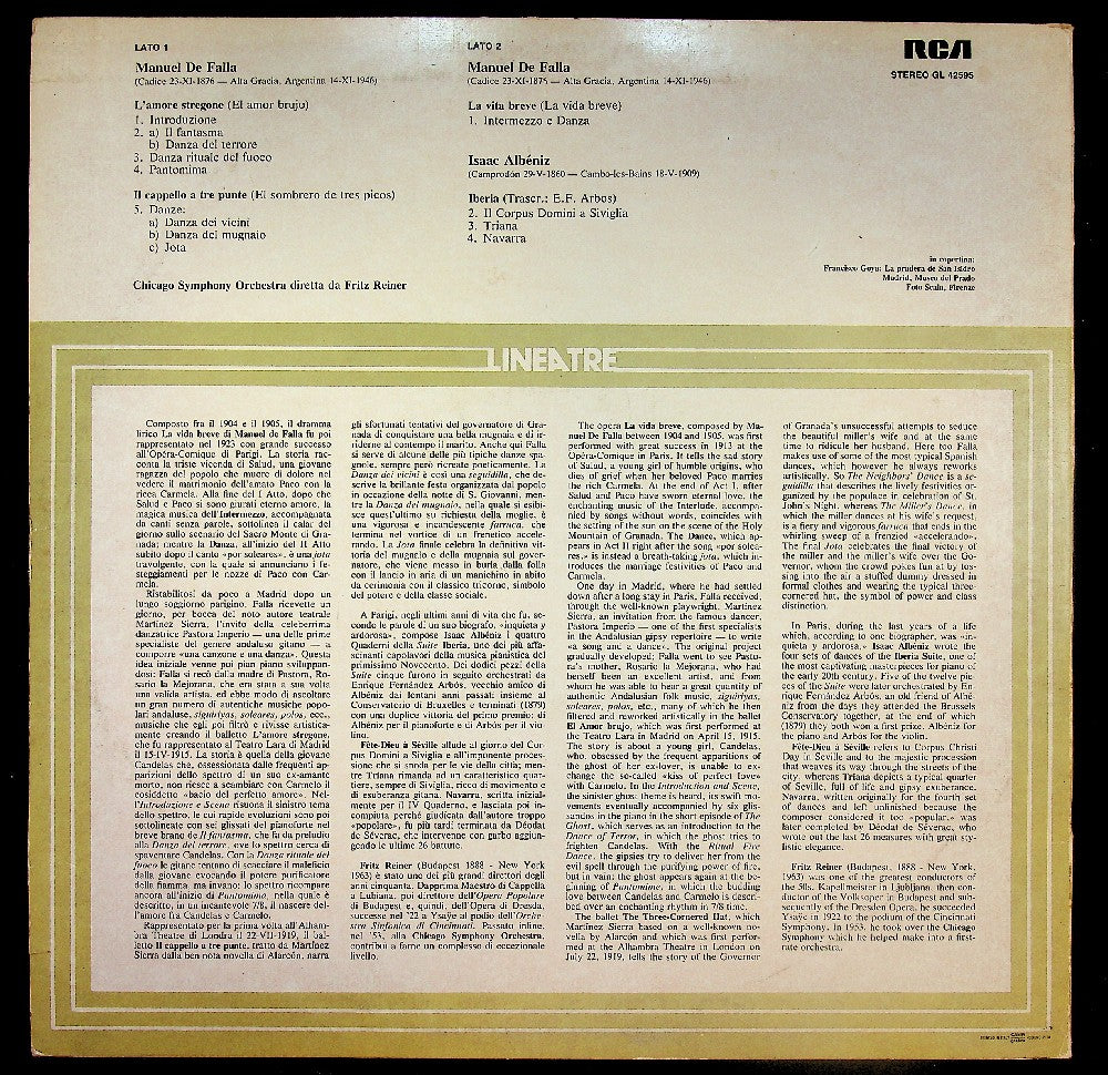 EBOND Falla - L'Amore Stregone / Il Cappello a Tre Punte Vinile V042129