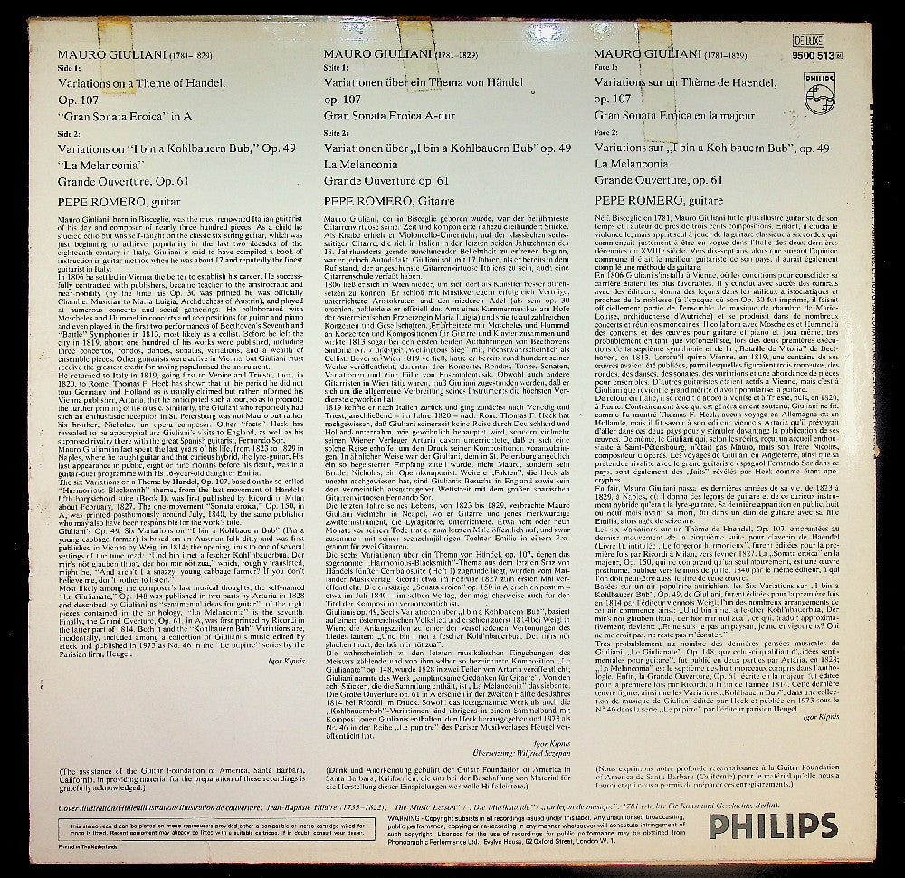 EBOND Pepe Romero - Handel Variations, Op. 107 / Gran Sonata Eroica Vinile V042131