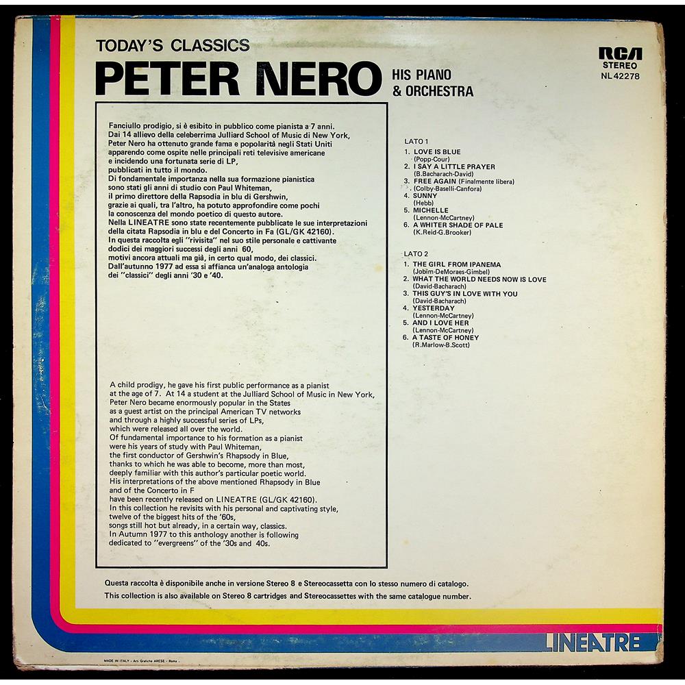 EBOND Peter Nero - Today's Classics - Peter Nero, His Piano & Orchestra Vinile V044082