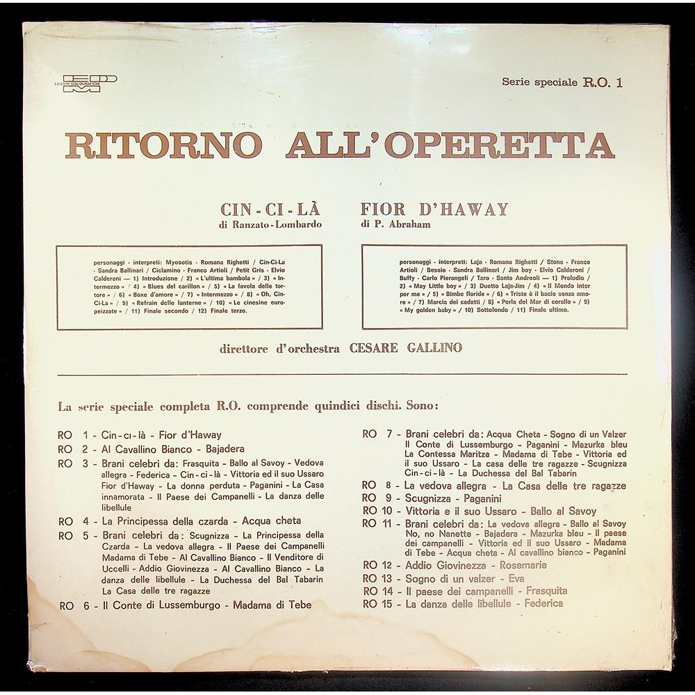 EBOND Cesare Gallino - Ritorno All'Operetta Vinile V044103