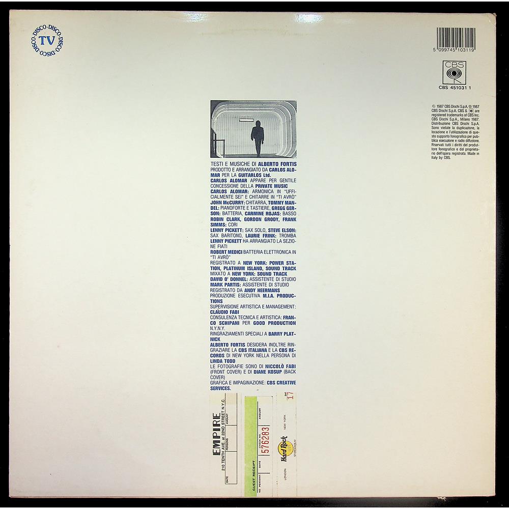 EBOND Alberto Fortis - Assolutamente Tuo Vinile V045040