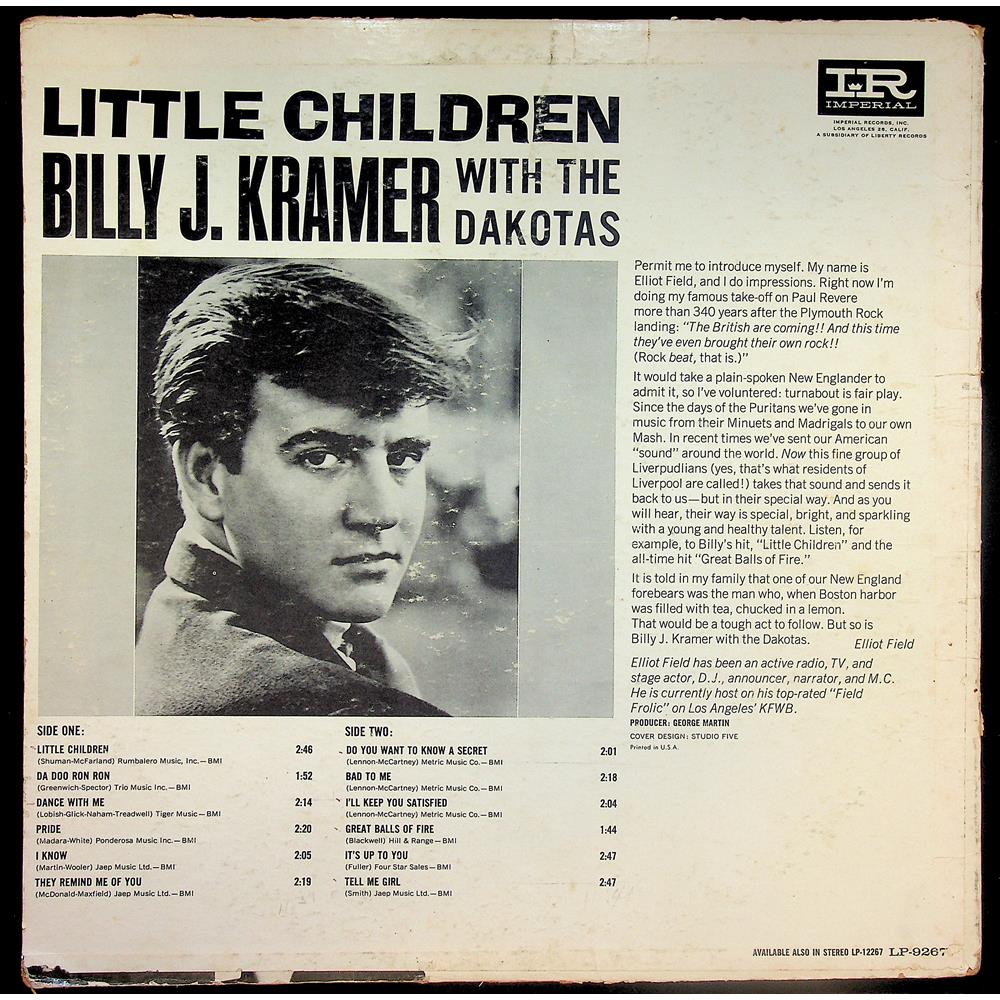 EBOND Billy J. Kramer With The Dakotas - Little Children Vinile V046063
