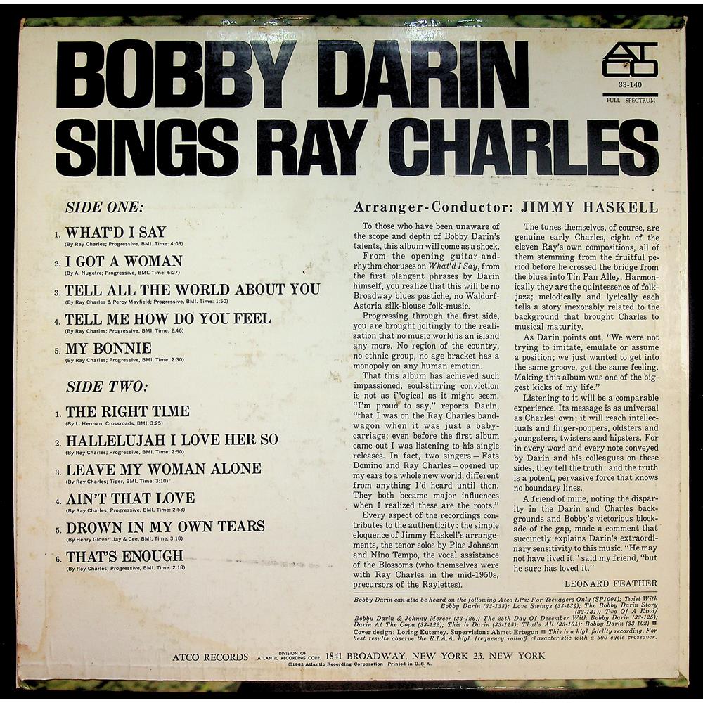 EBOND Bobby Darin - Sings Ray Charles Vinile V046129