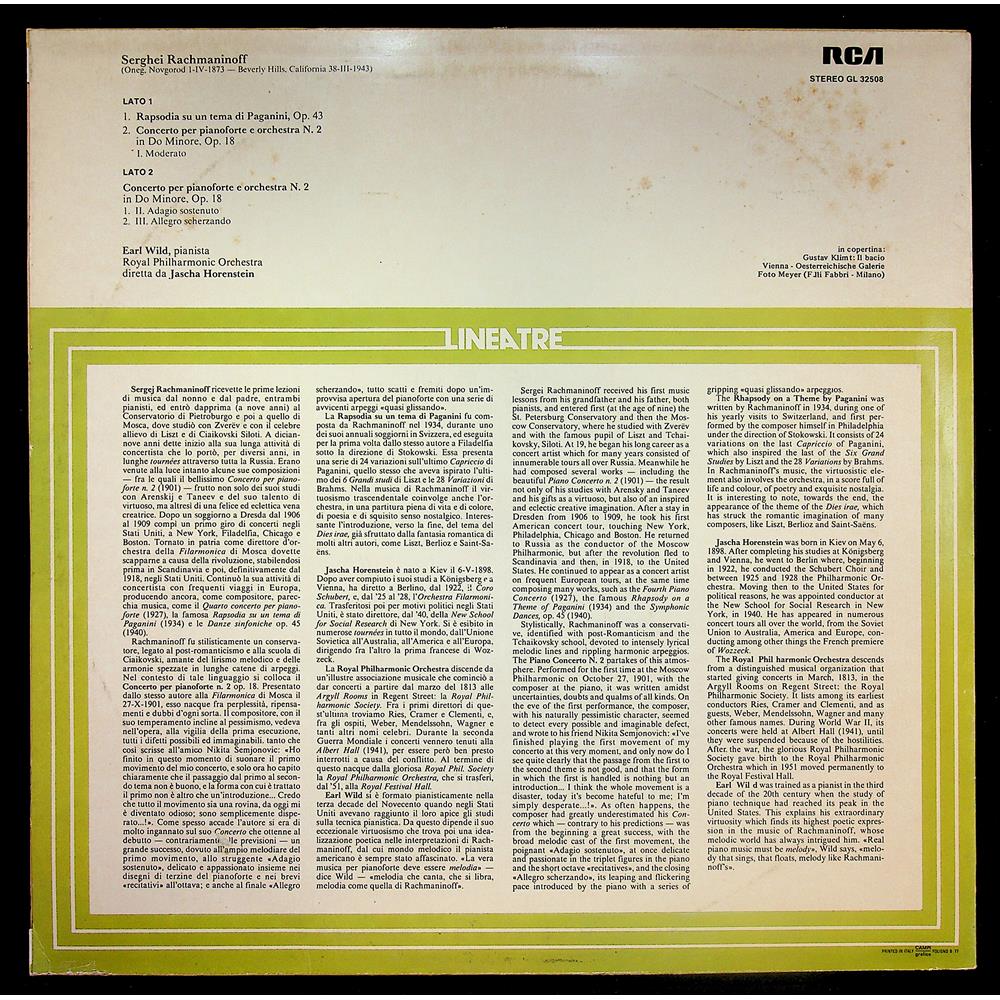 EBOND Rachmaninoff - Concerto Per Pianoforte Rapsodia su un Tema di Paganini Vinile V047013
