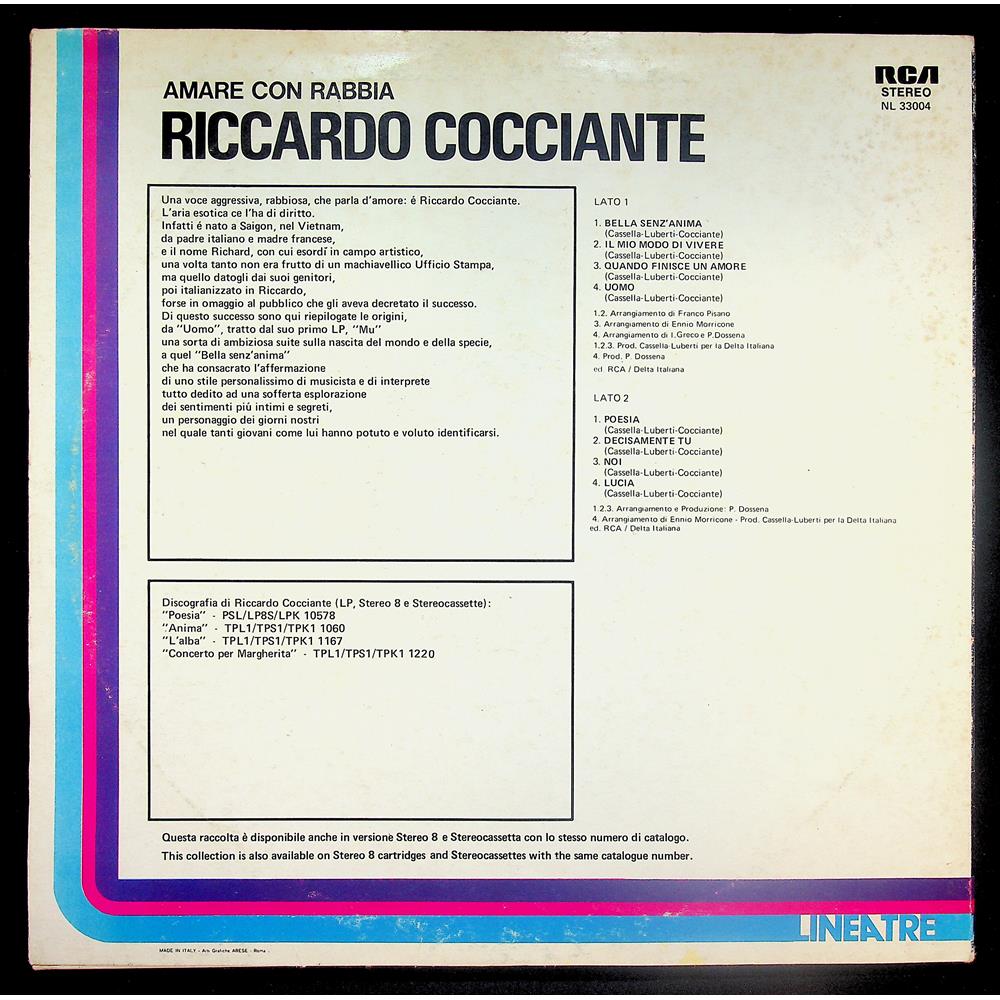 EBOND Riccardo Cocciante - Amare Con Rabbia Vinile V048029