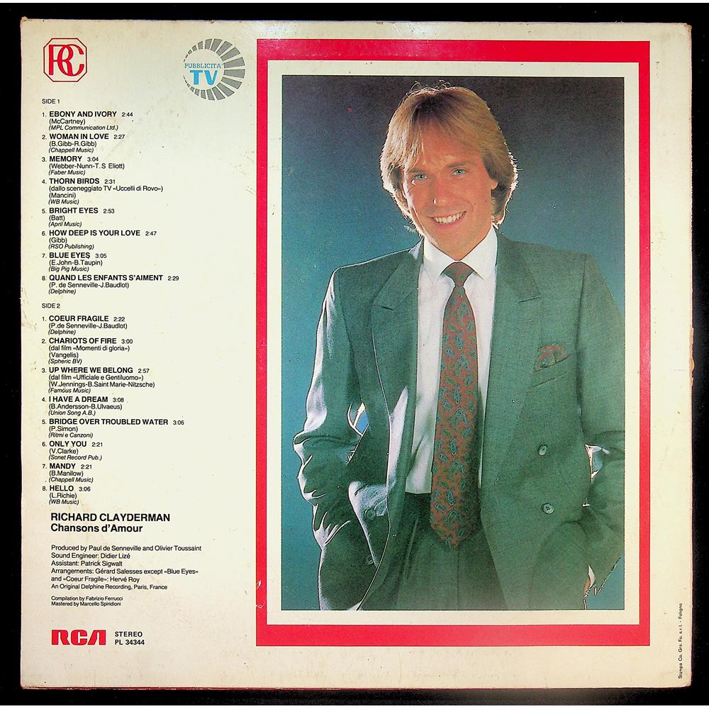 EBOND Richard Clayderman - Chansons D'Amour Vinile V048039