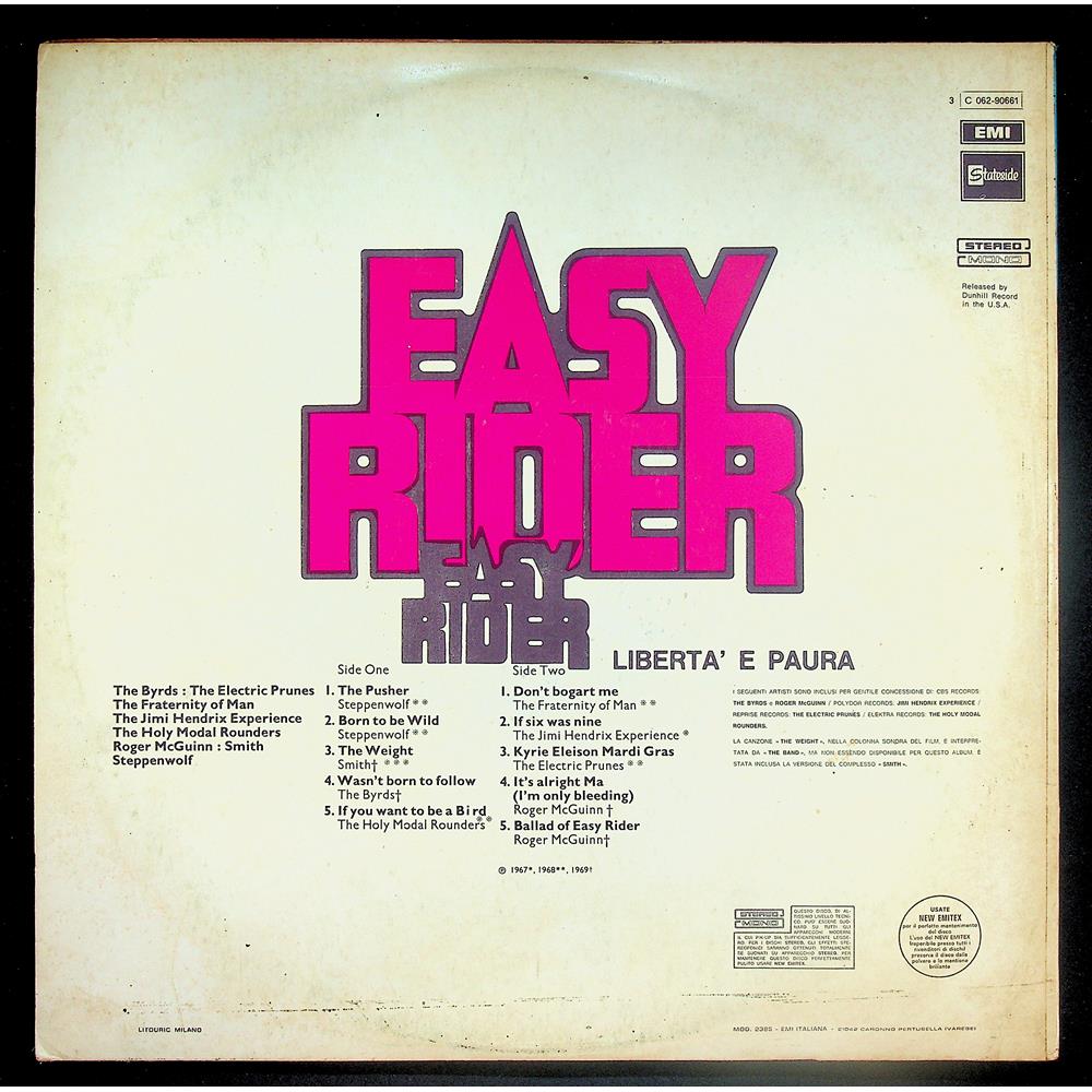 EBOND Various - Easy Rider (Songs As Performed In The Motion Picture) Liberta e Paura Vinile V048116