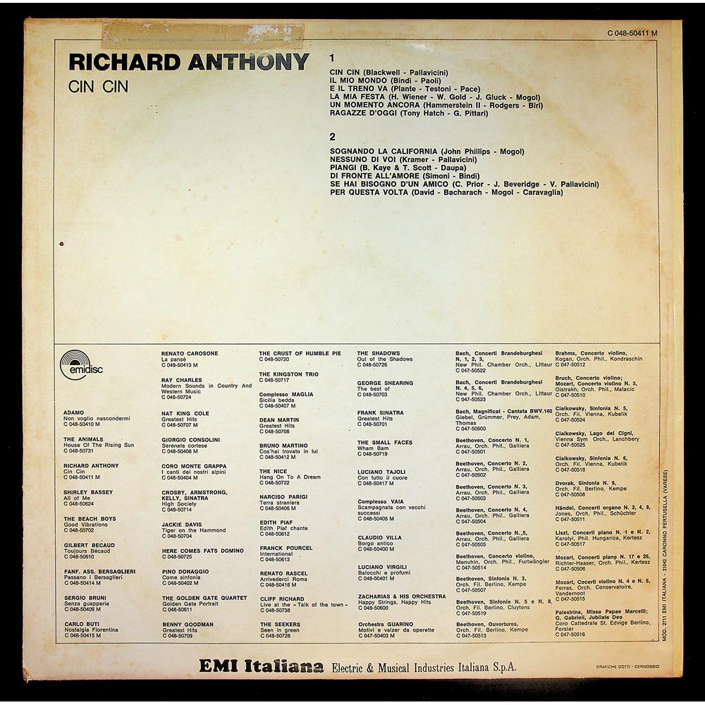 EBOND Richard Anthony - Cin Cin Vinile V048126