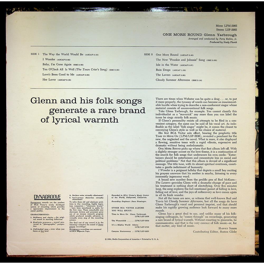 EBOND Glenn Yarbrough - One More Round Vinile V049061