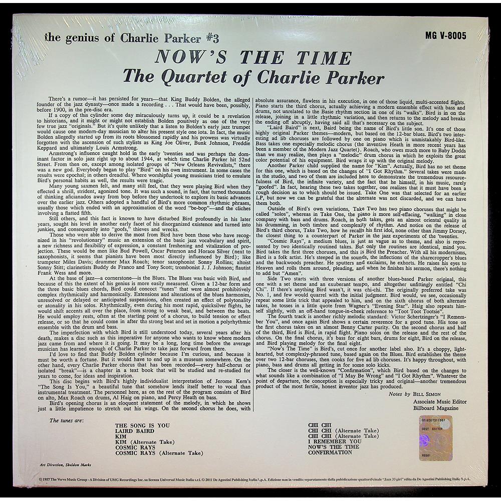 EBOND The Quartet Of Charlie Parker - Now's The Time Vinile V051049