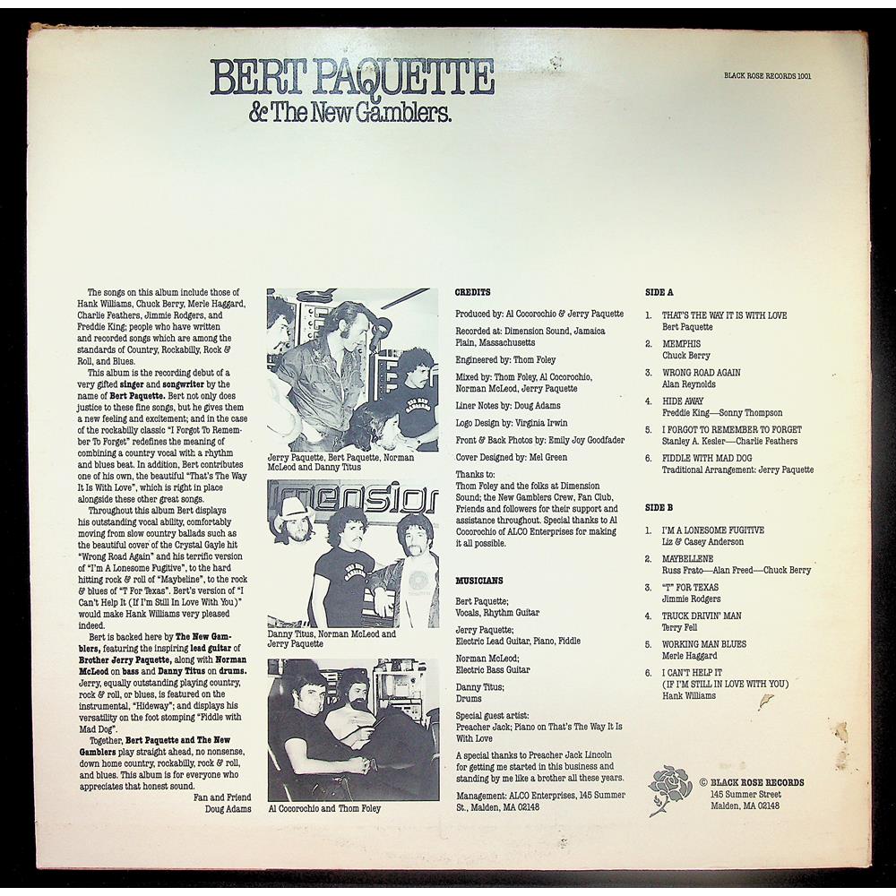 EBOND Bert Paquette And The New Gamblers - Bert Paquette And The New Gamblers Vinile V051094