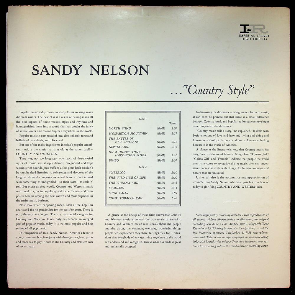 EBOND Sandy Nelson - Country Style Vinile V052006