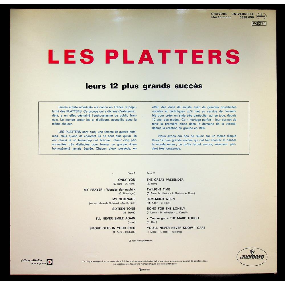 EBOND Les Platters - Leurs 12 Plus Grands Succes Vinile V052073