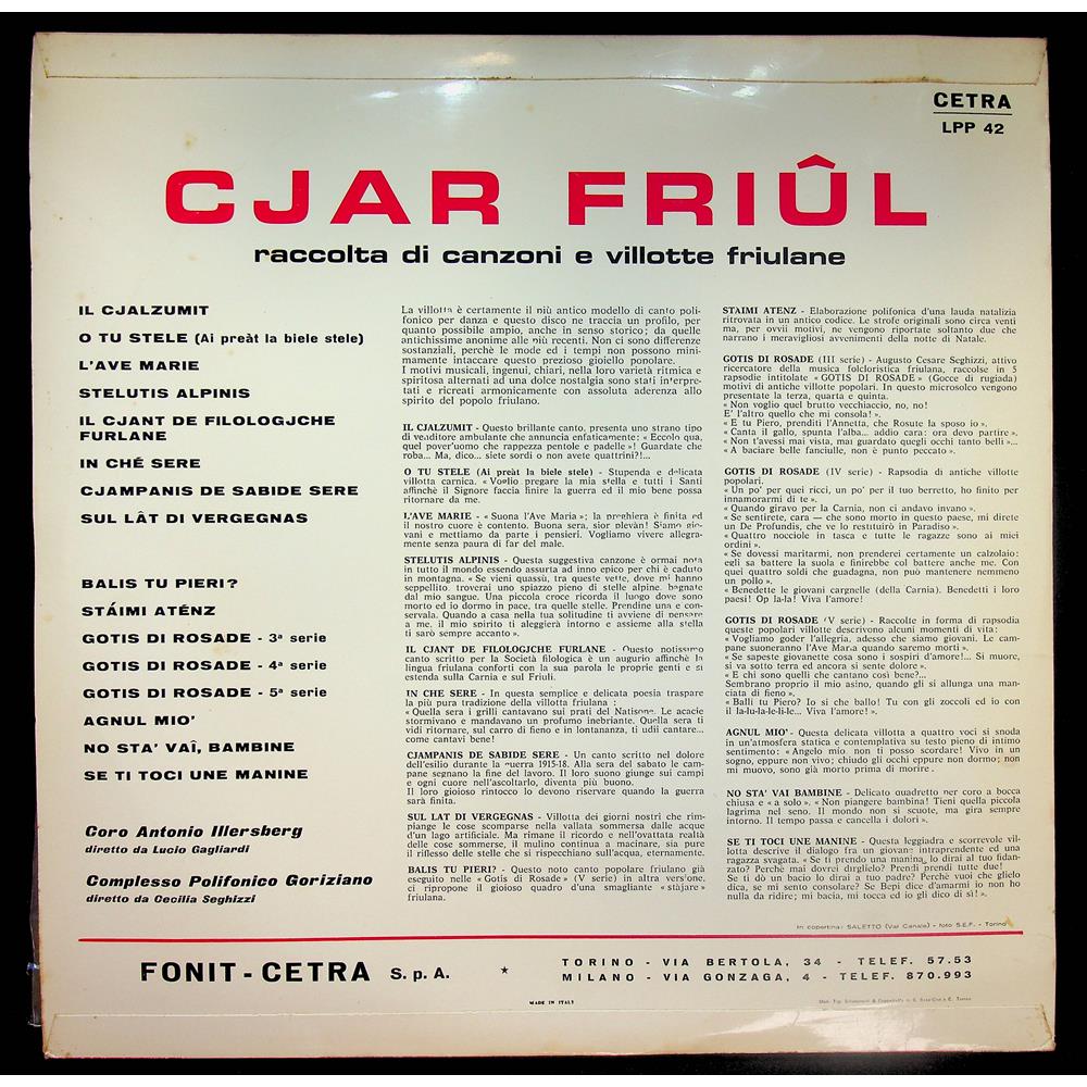 EBOND Coro A. Illersberg - Cjar Friul Vinile V053003