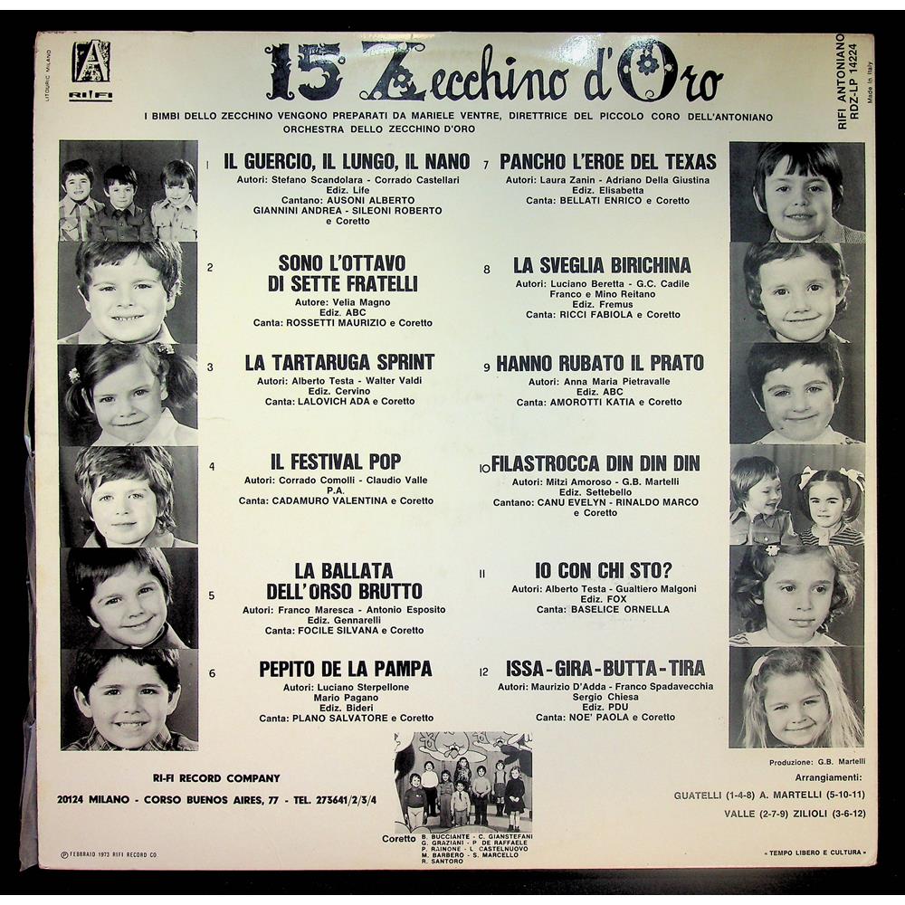 EBOND Piccolo Coro Dell'Antoniano - 15° Zecchino D'Oro 1973 Vinile V053059