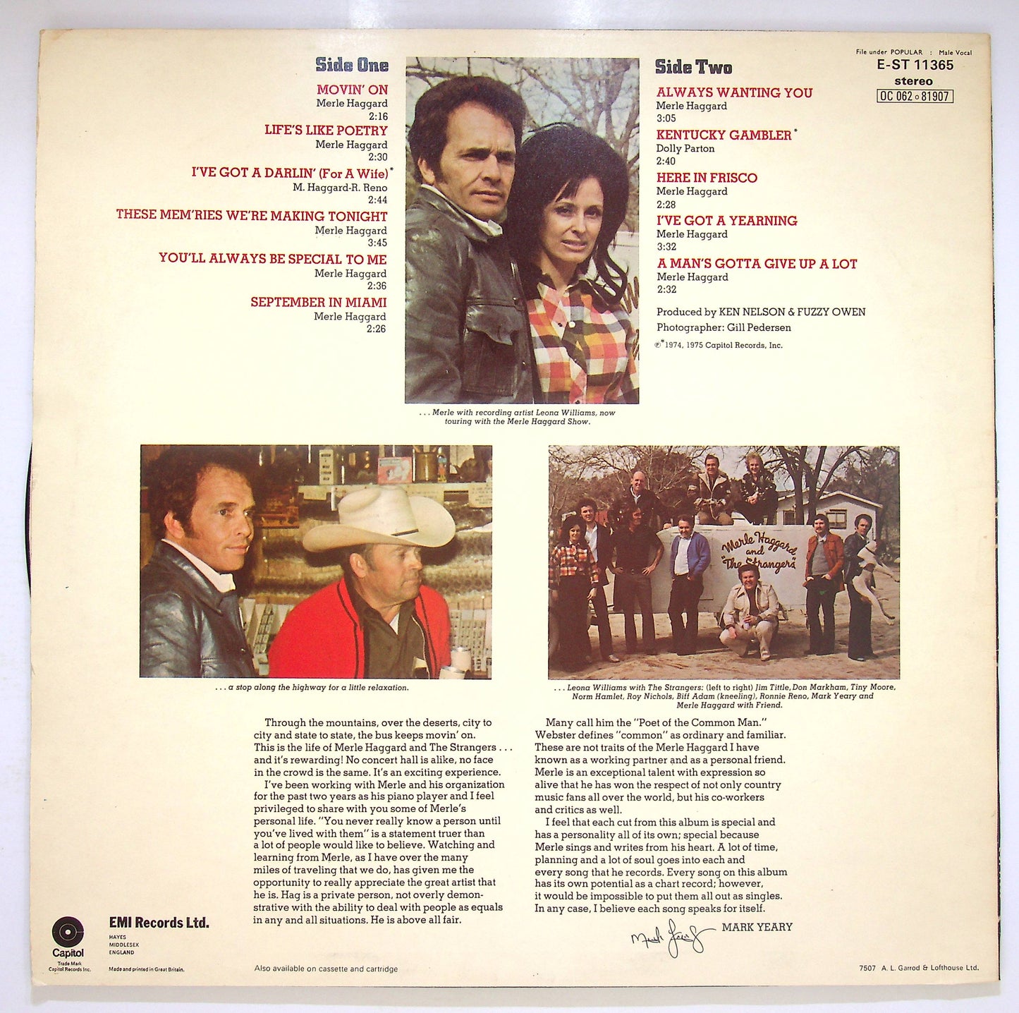 EBOND Merle Haggard And The Strangers - Keep Movin' On Vinile V064120