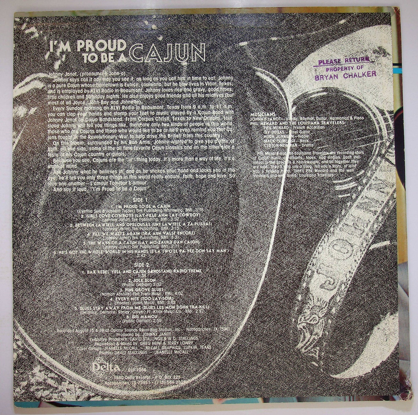 EBOND Johnny Janot - I'm Proud To Be A Cajun Vinile V064138