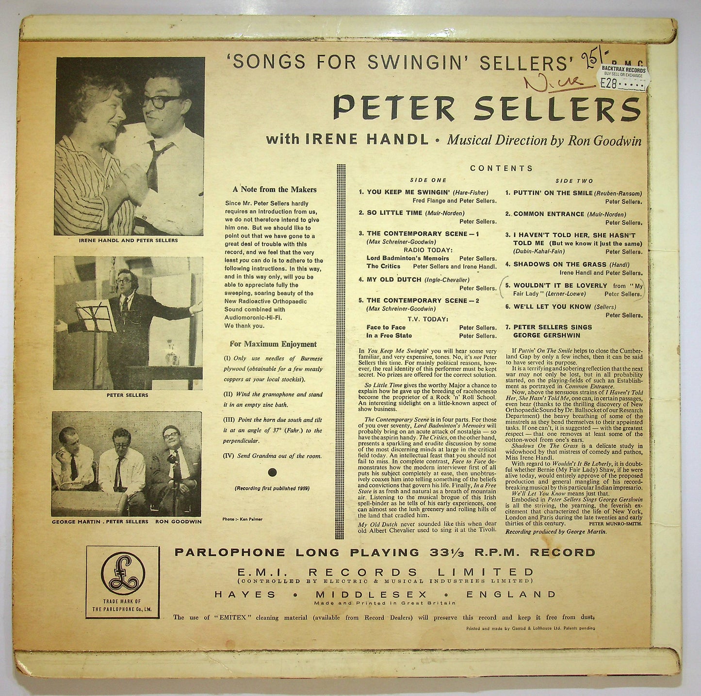 EBOND Peter Sellers - Songs For Swingin' Sellers Vinile V064142