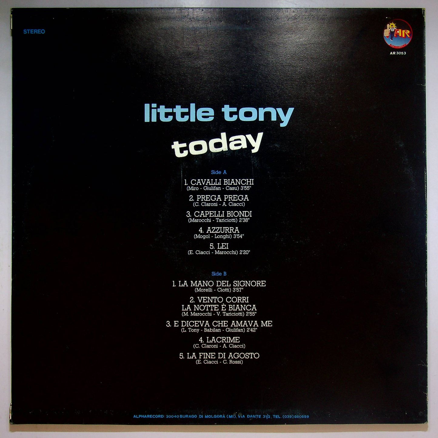 EBOND Little Tony - Today Vinile V066059