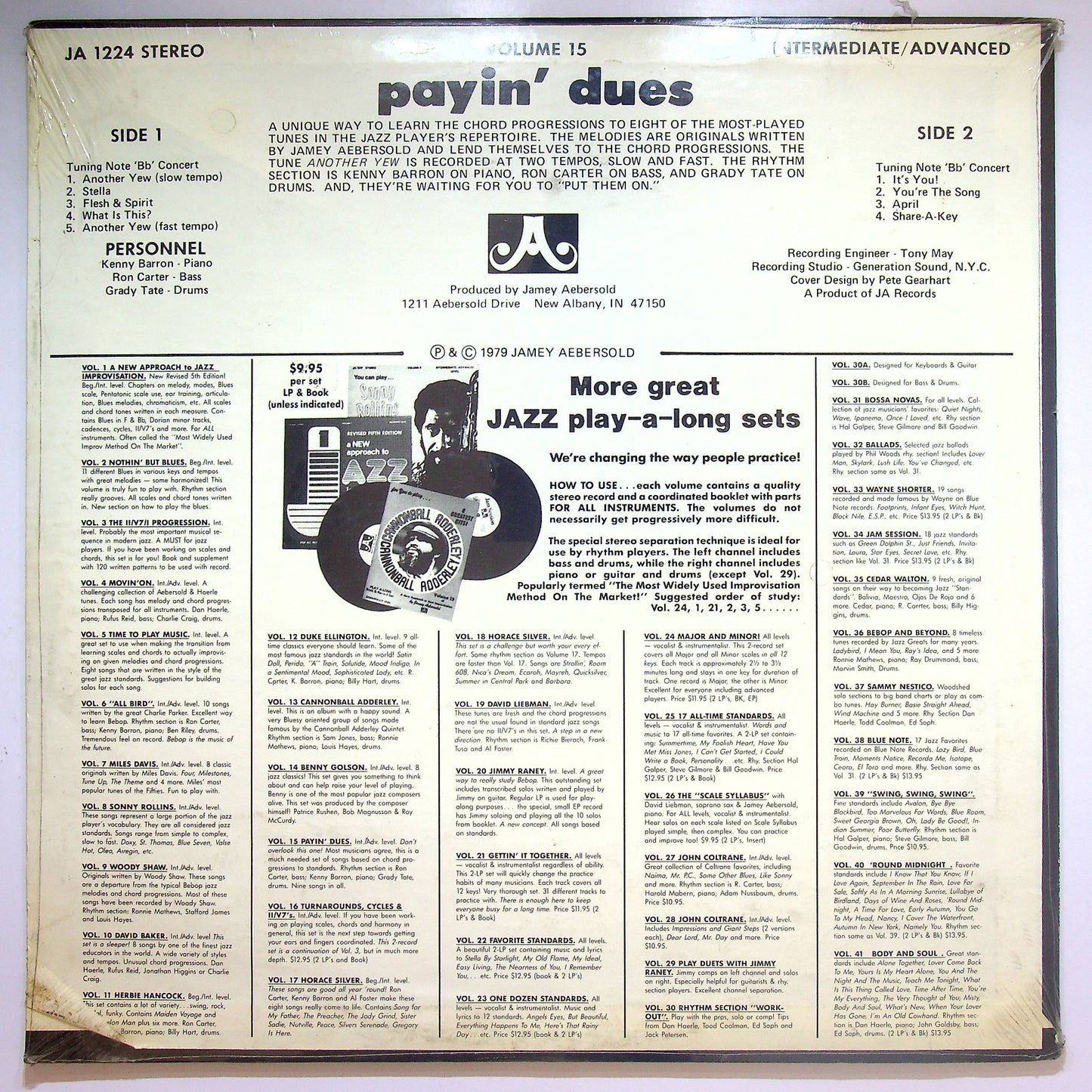 EBOND Jamey Aebersold - Payin' Dues Vol 15 Vinile V066072