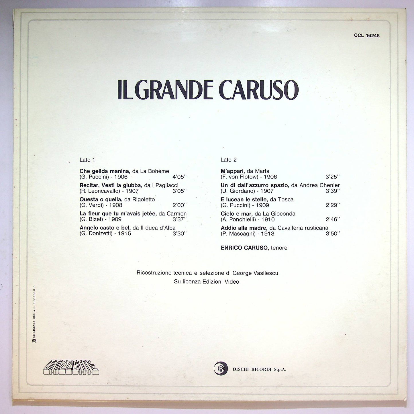 EBOND Il Grande Caruso Vinile V066120