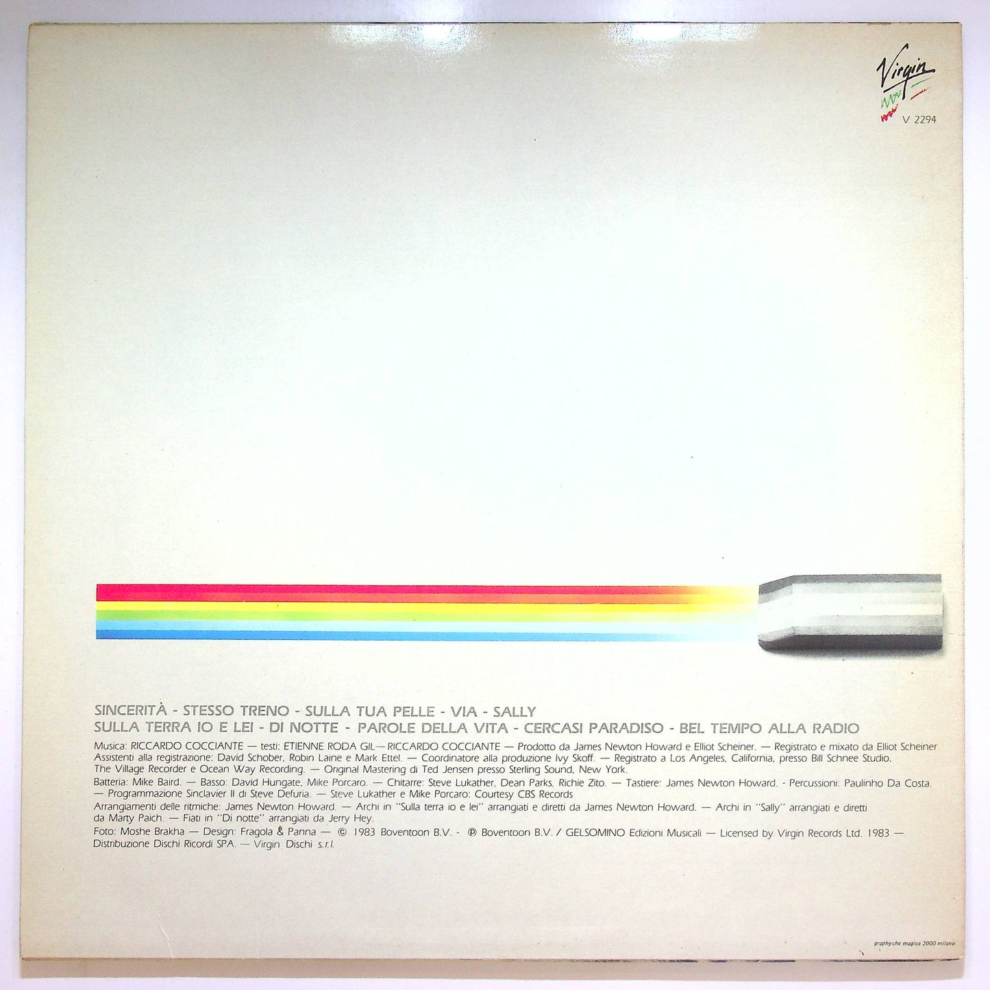 EBOND Riccardo Cocciante - Sincerita Vinile V066128