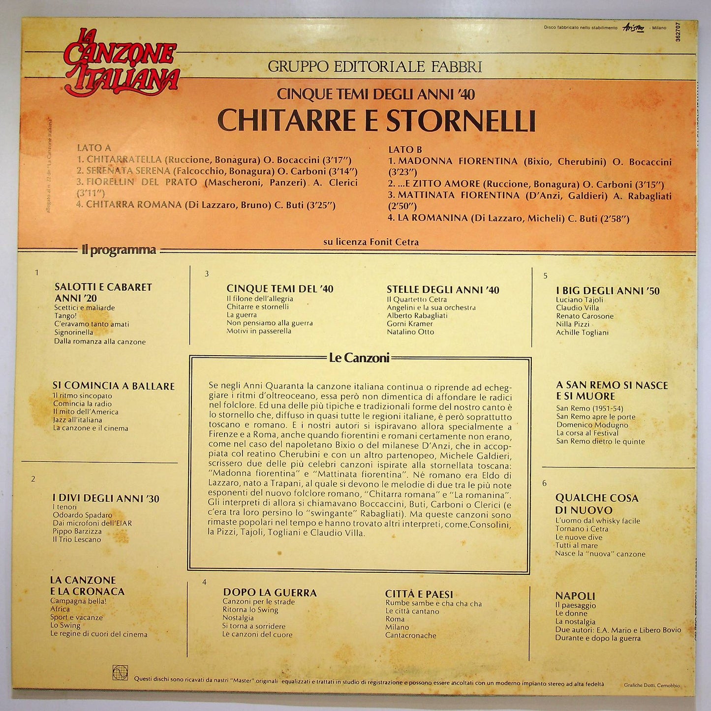 EBOND Various - Chitarre E Stornelli Vinile V067091