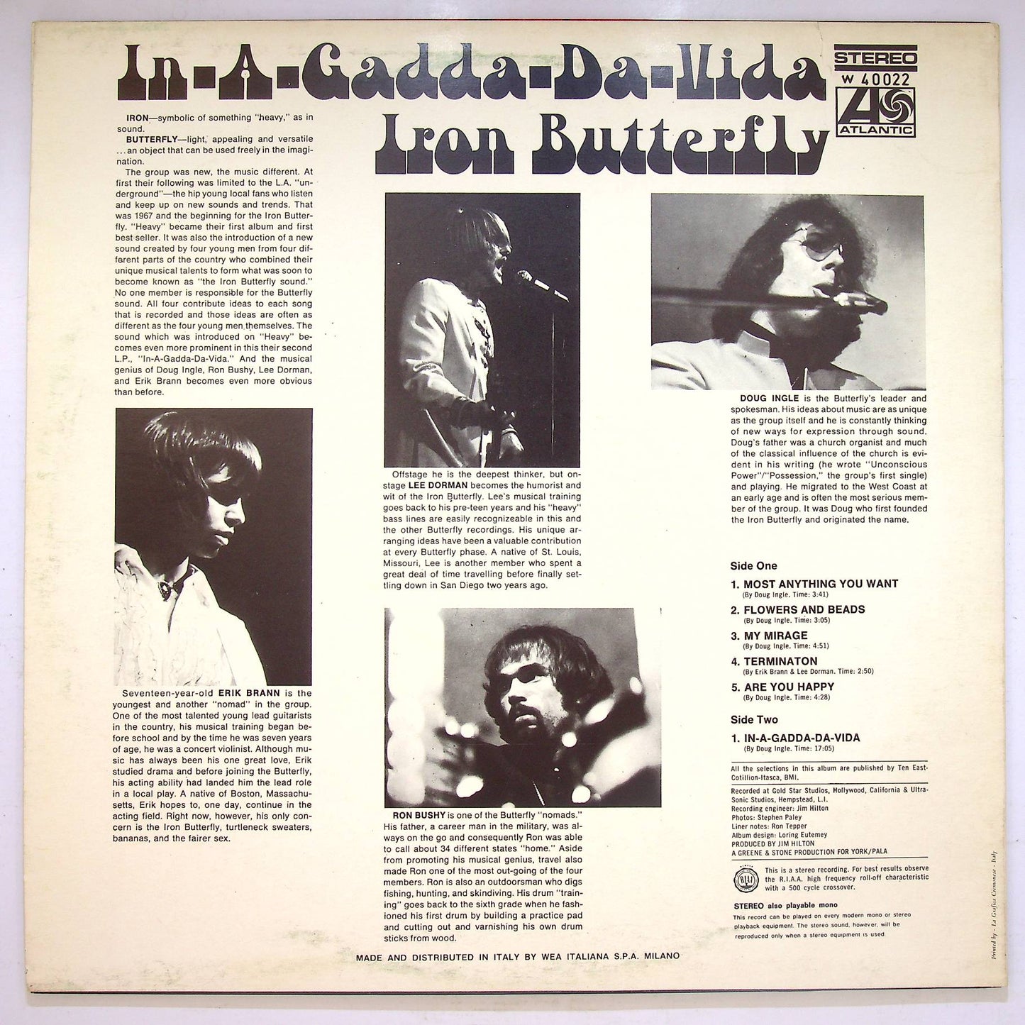 EBOND Iron Butterfly - In-A-Gadda-Da-Vida Vinile V067138
