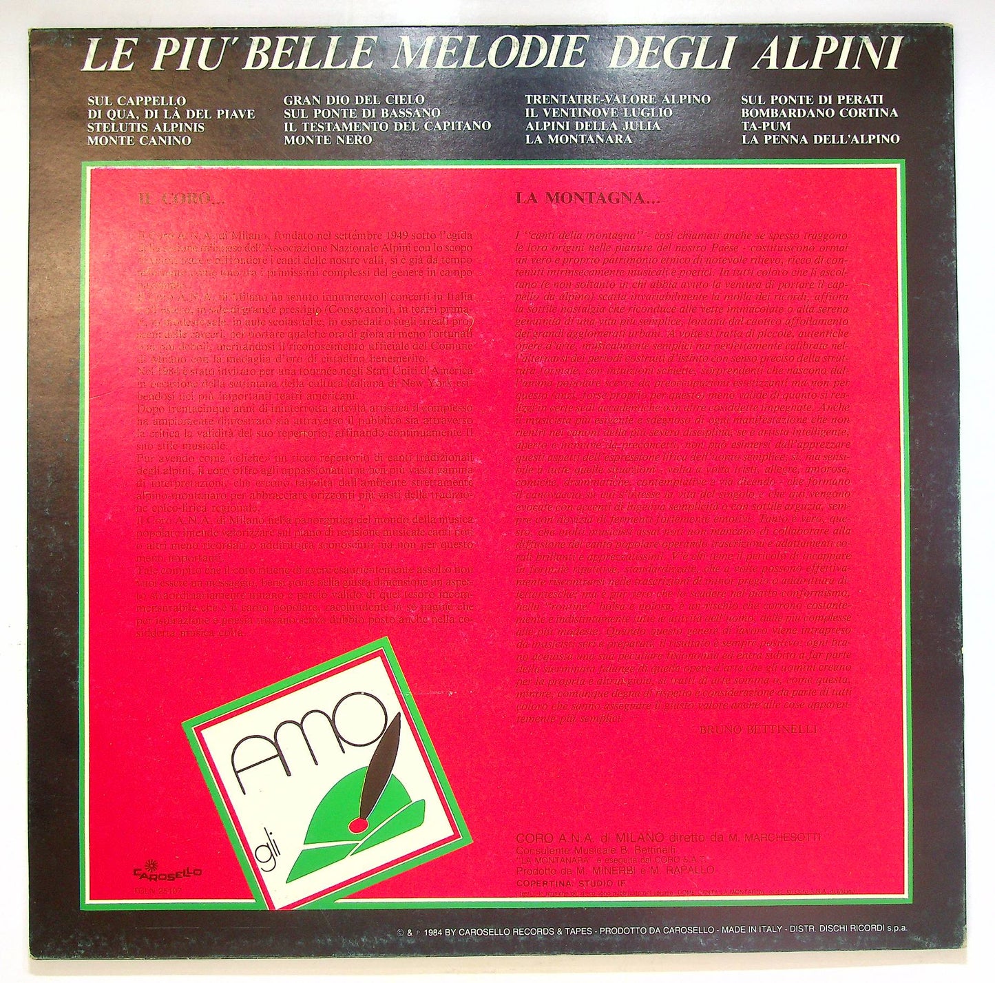 EBOND Coro A.N.A. - Le Piu Belle Melodie Degli Alpini Vinile V068146