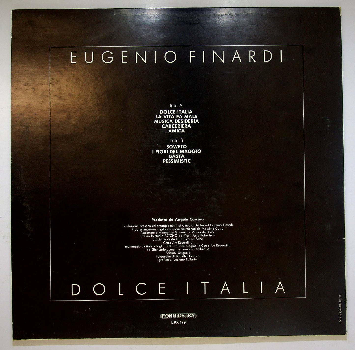 EBOND Eugenio Finardi - Dolce Italia Vinile V069007