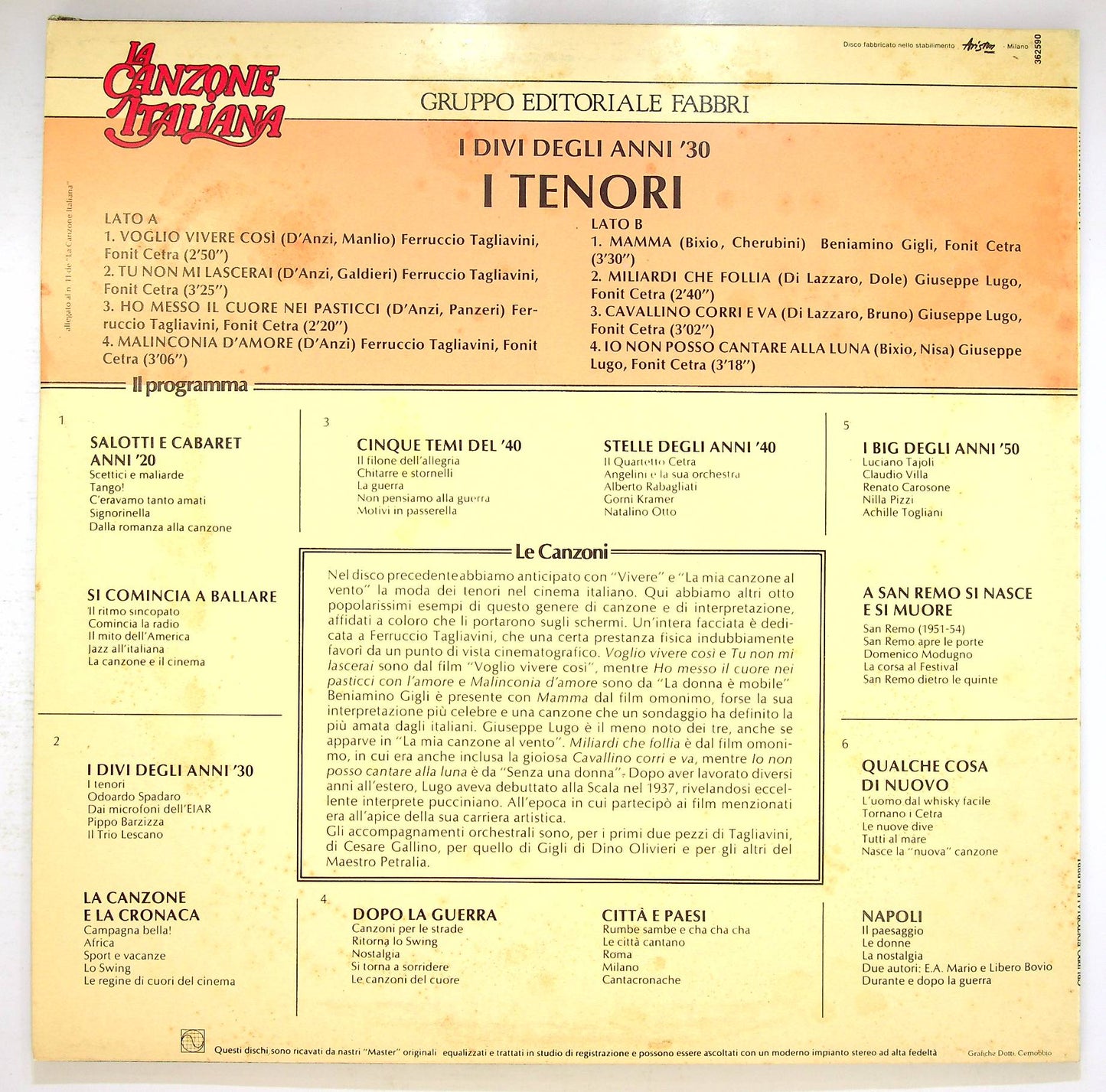EBOND Various - I Tenori Vinile V069021
