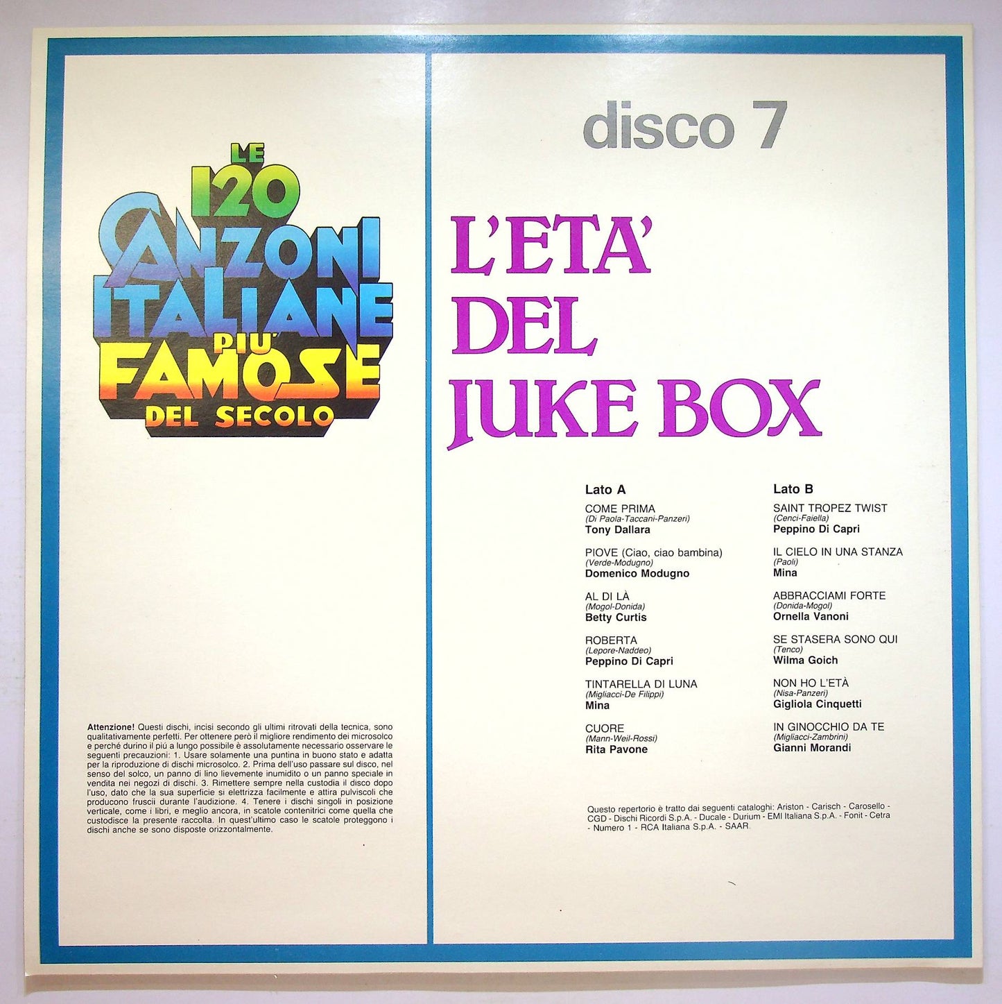 EBOND Le 120 Canzoni Italiane Piu Famose Del Secolo - Disco 7 Vinile V070012