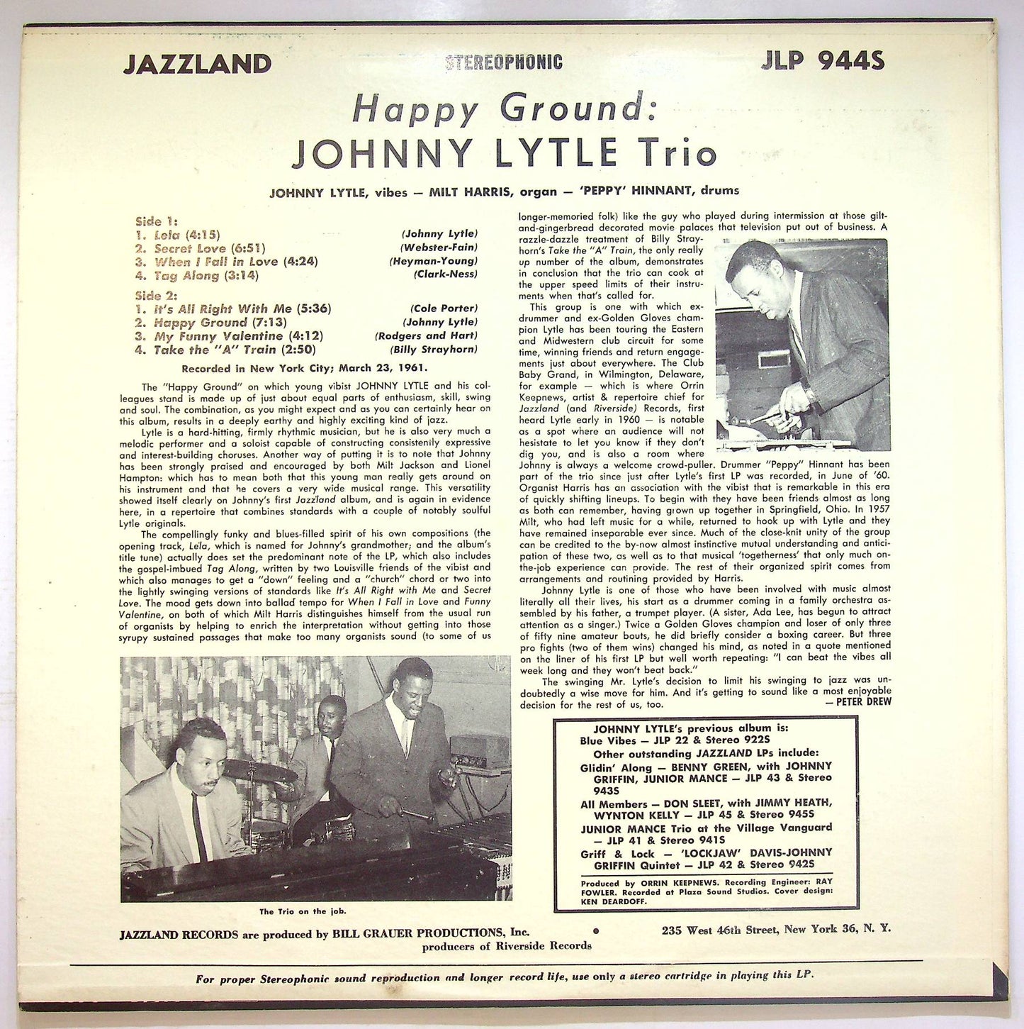 EBOND Johnny Lytle Trio - Happy Ground Vinile V070095