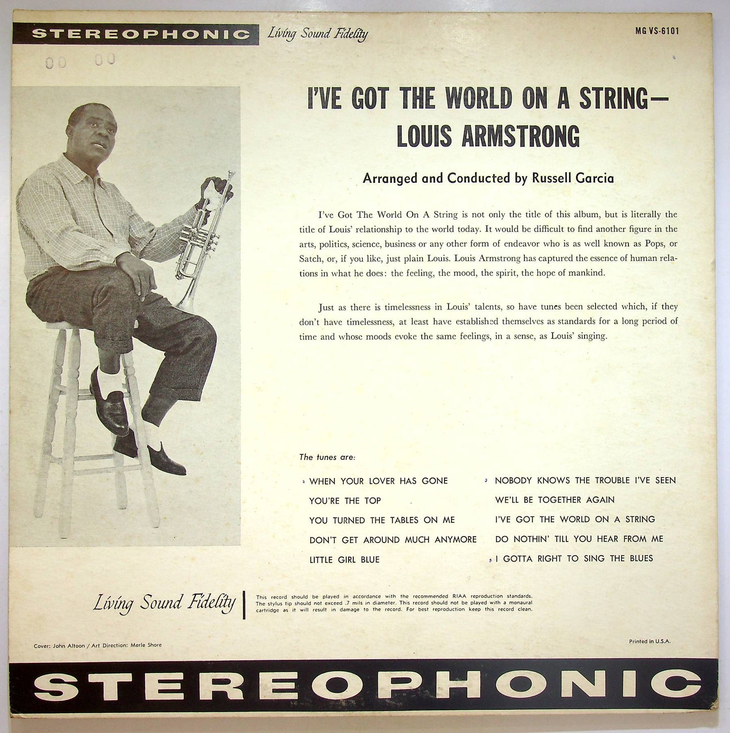 EBOND Armstrong - Russell Garcia - I've Got The World On A String Vinile V071018