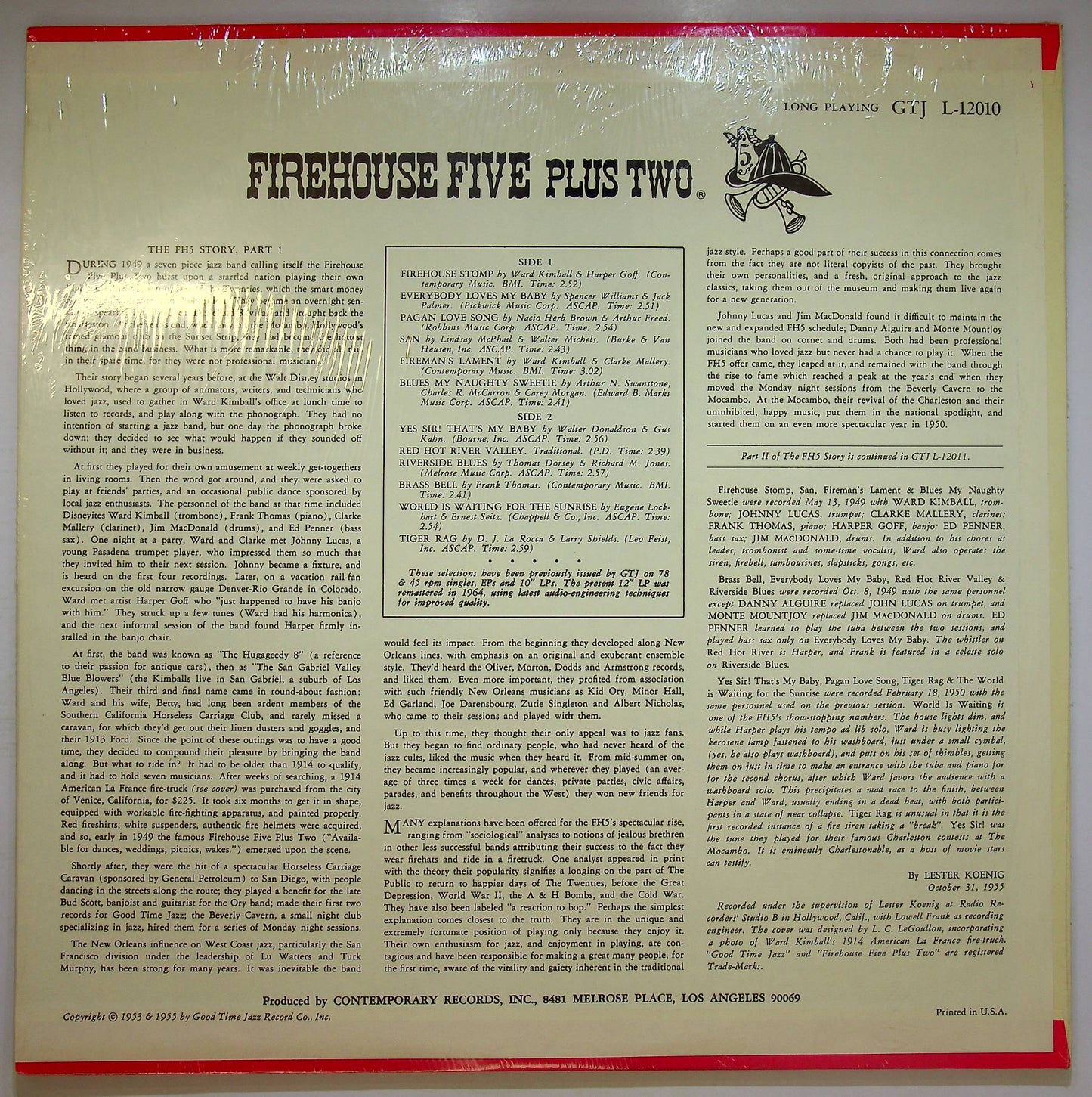 EBOND Firehouse 5 Plus 2 - The Firehouse Five Story, Volume 1 Vinile V071039