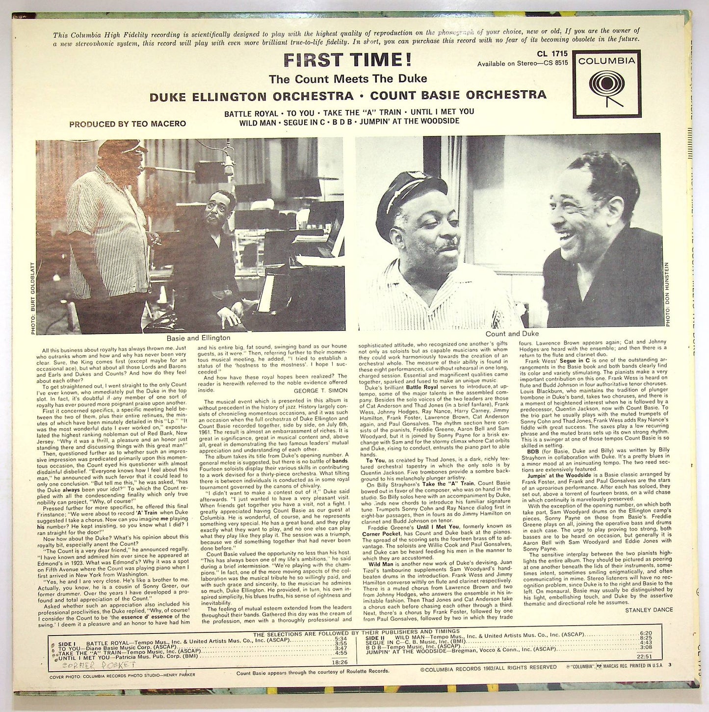 EBOND Duke Ellington Count Basie - First Time! Vinile V071043