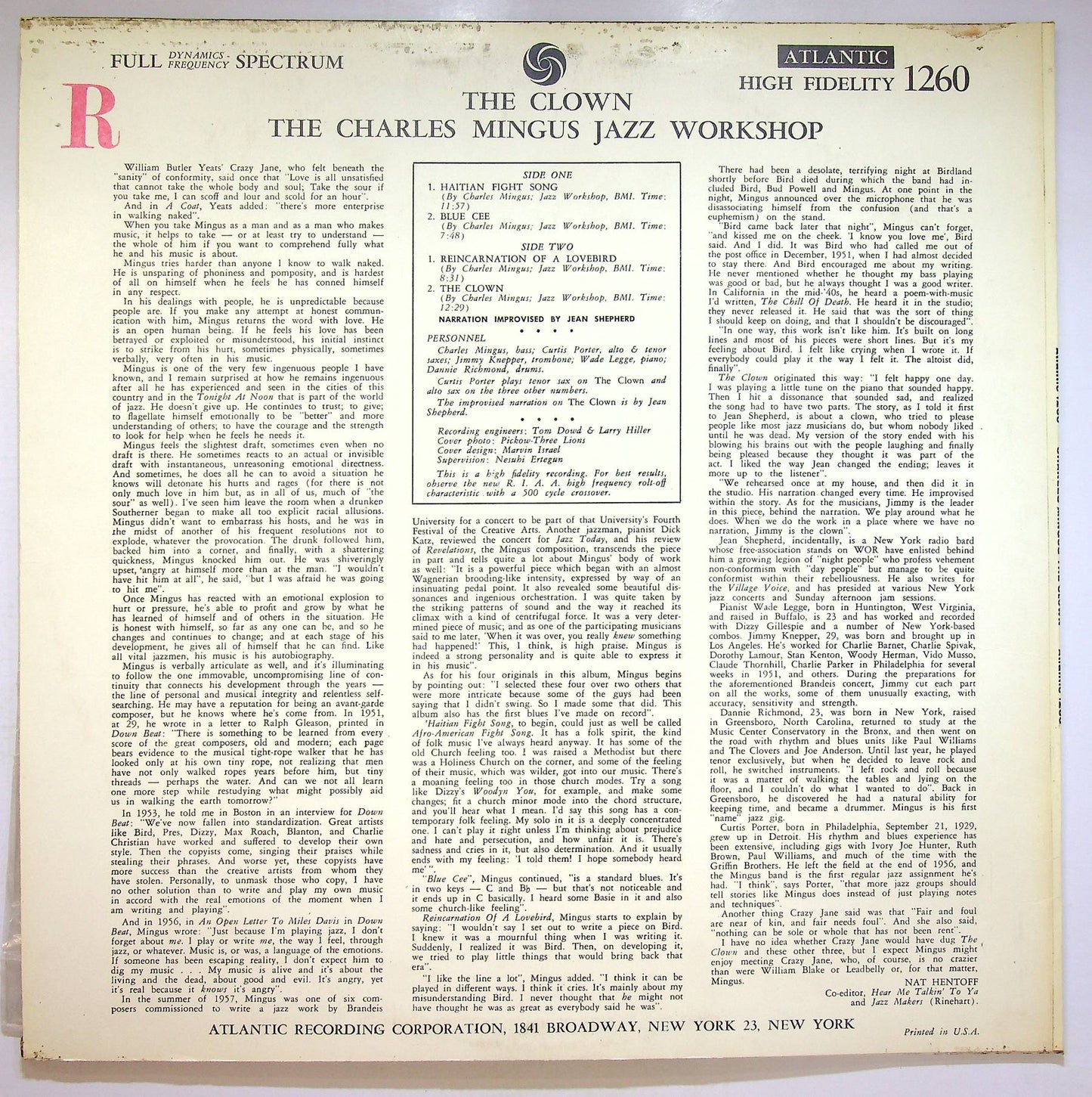 EBOND The Charles Mingus Jazz Workshop - The Clown Vinile V071056