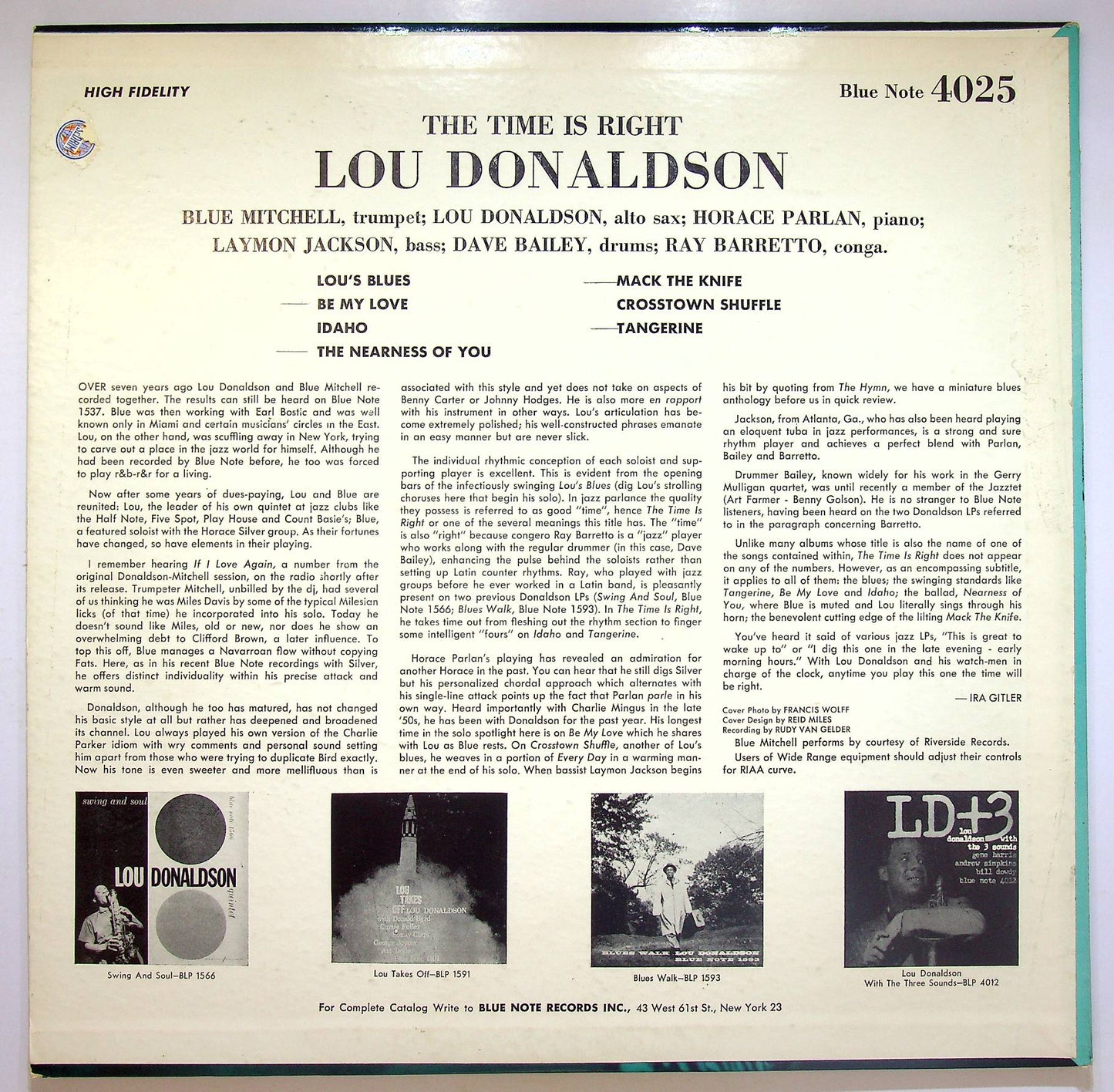 EBOND Lou Donaldson - The Time Is Right (Plastylite Ear) Vinile V071063
